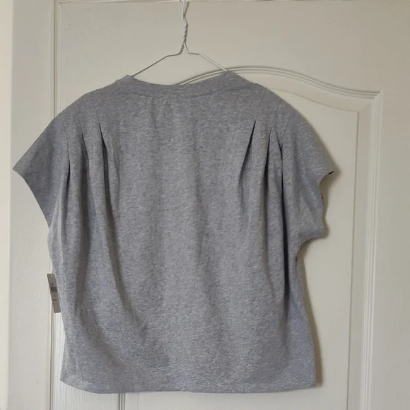Anthropology ,English Factory Light Gray Box Neck T-Shirt size M - Picture 7 of 9